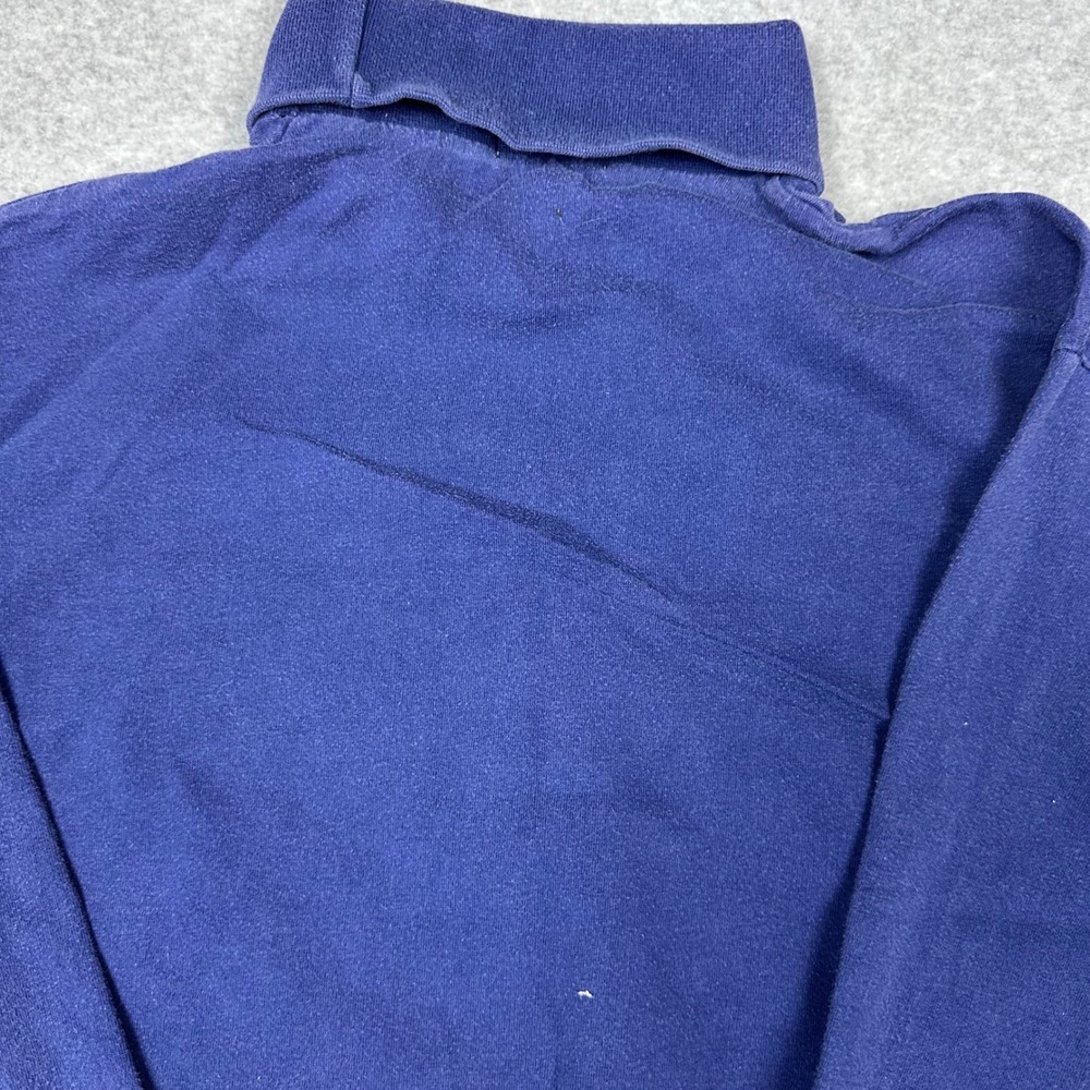 Vintage Izod Lacoste Mens Navy Blue Turtleneck Sweater Cotton Made in USA Large - Picture 6 of 9